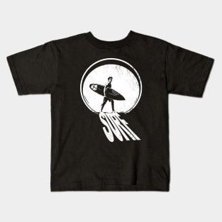 Vintage Surf Surfer sunset graphic Kids T-Shirt